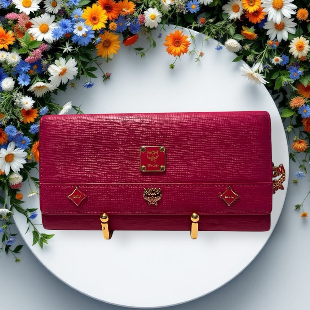 MCM Pink Trifold Wallet